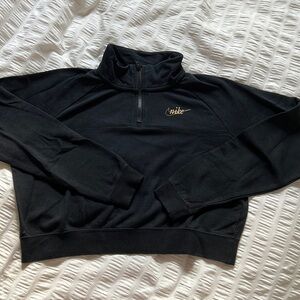 Black Nike cropped quarter zip